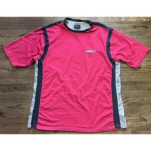 Vintage Nike 90s Red Cotton T-Shirt Men’s XXL Swoosh Logo Black Gray Trim Y2K